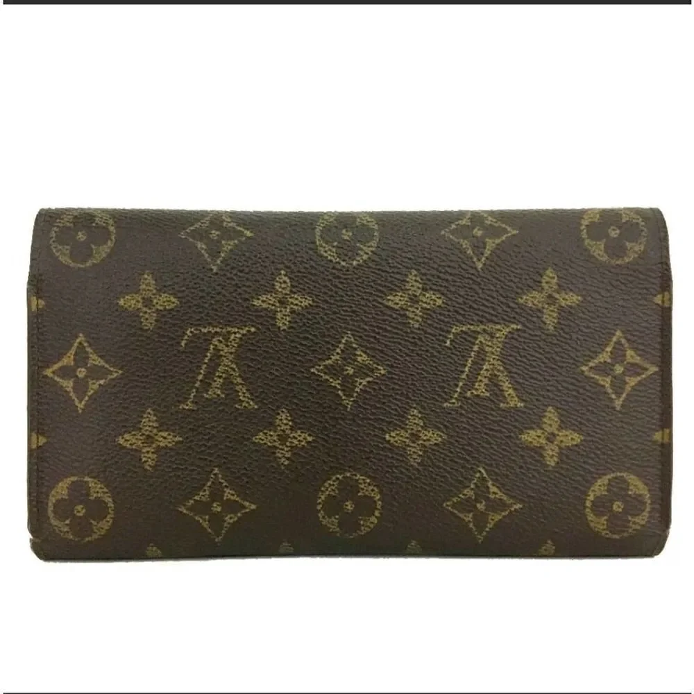 Authentic Louis Vuitton Monogram Trifold Long Wallet /TH0032